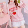 Pink Strawberry Milk Woolen Sweater SD00280