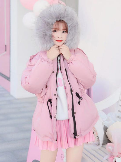 Big Fluffy Fake Fur Hoodie Coat SD00424