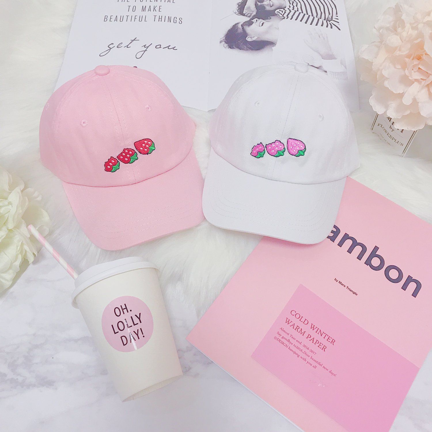 Strawberry Embroidered Baseball Cap SD00423