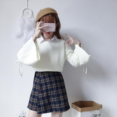 Lantern Strings Sleeve Sweater SD00293