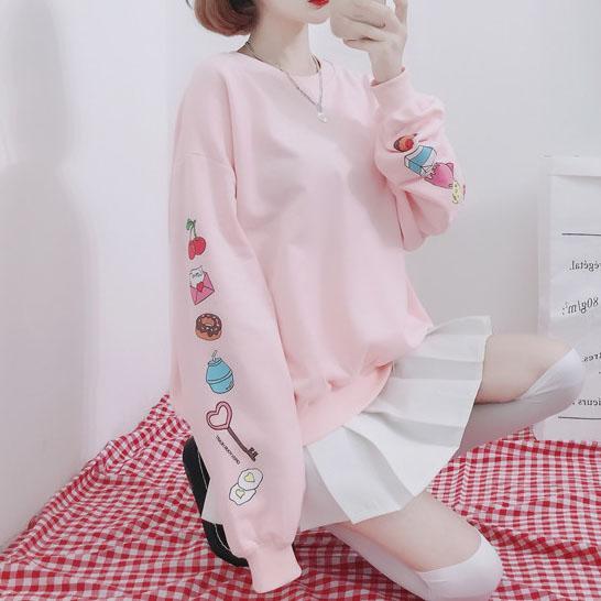 Sweet Printed Loose sleeve Sweater SD00294