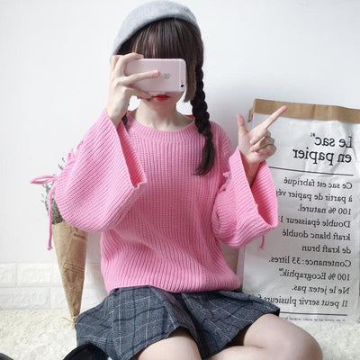 Lantern Strings Sleeve Sweater SD00293