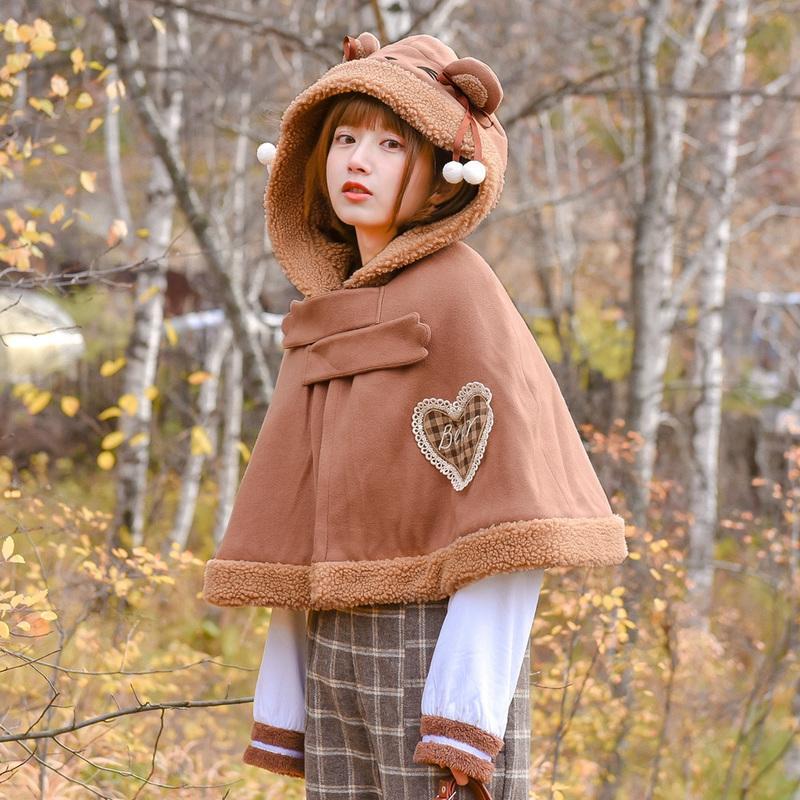 Brown Bear Bat Sleeve Cloak Cape SD00437