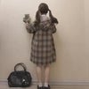 Plaid Khaki Long Coat SD00430