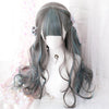 Gradient Green Grey Wave Long Wig SD00447