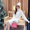 Knitted High Collar Loose Long Sweater Dress SD00539