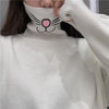 Embroidered Mouth Collar Sweater SD00541