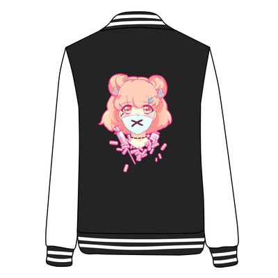 Pastel Menhera Anime Pills Psycho Girl Baseball Jacket SD02740