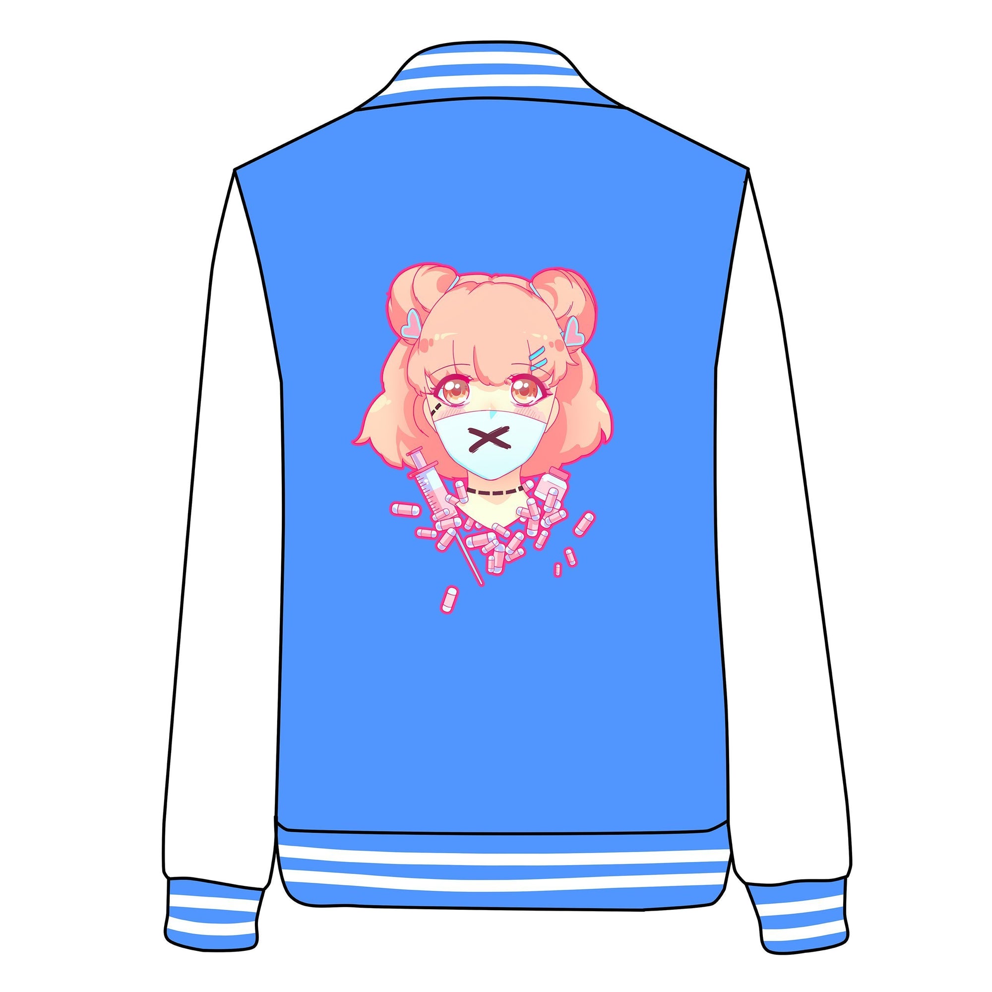 Pastel Menhera Anime Pills Psycho Girl Baseball Jacket SD02740