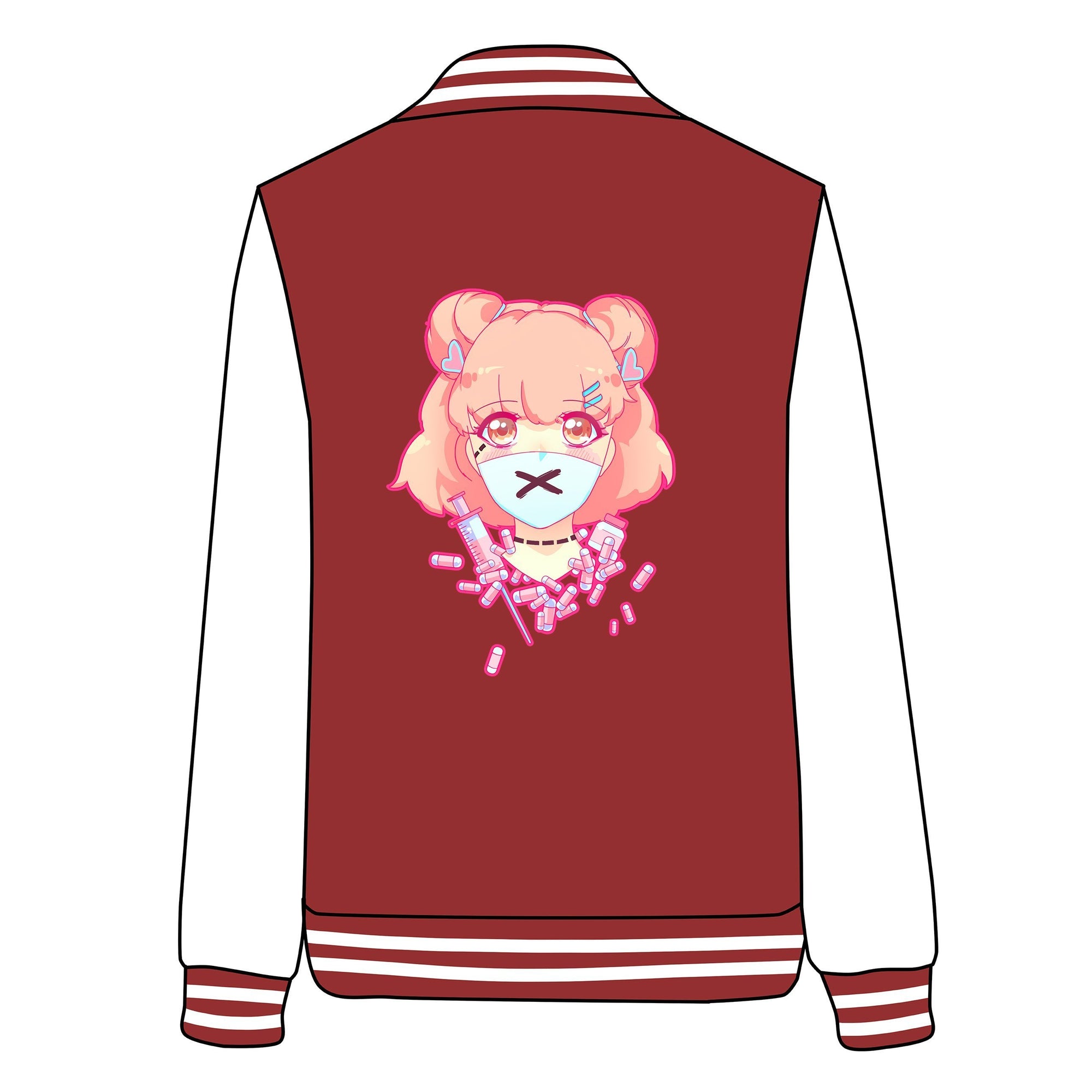 Pastel Menhera Anime Pills Psycho Girl Baseball Jacket SD02740