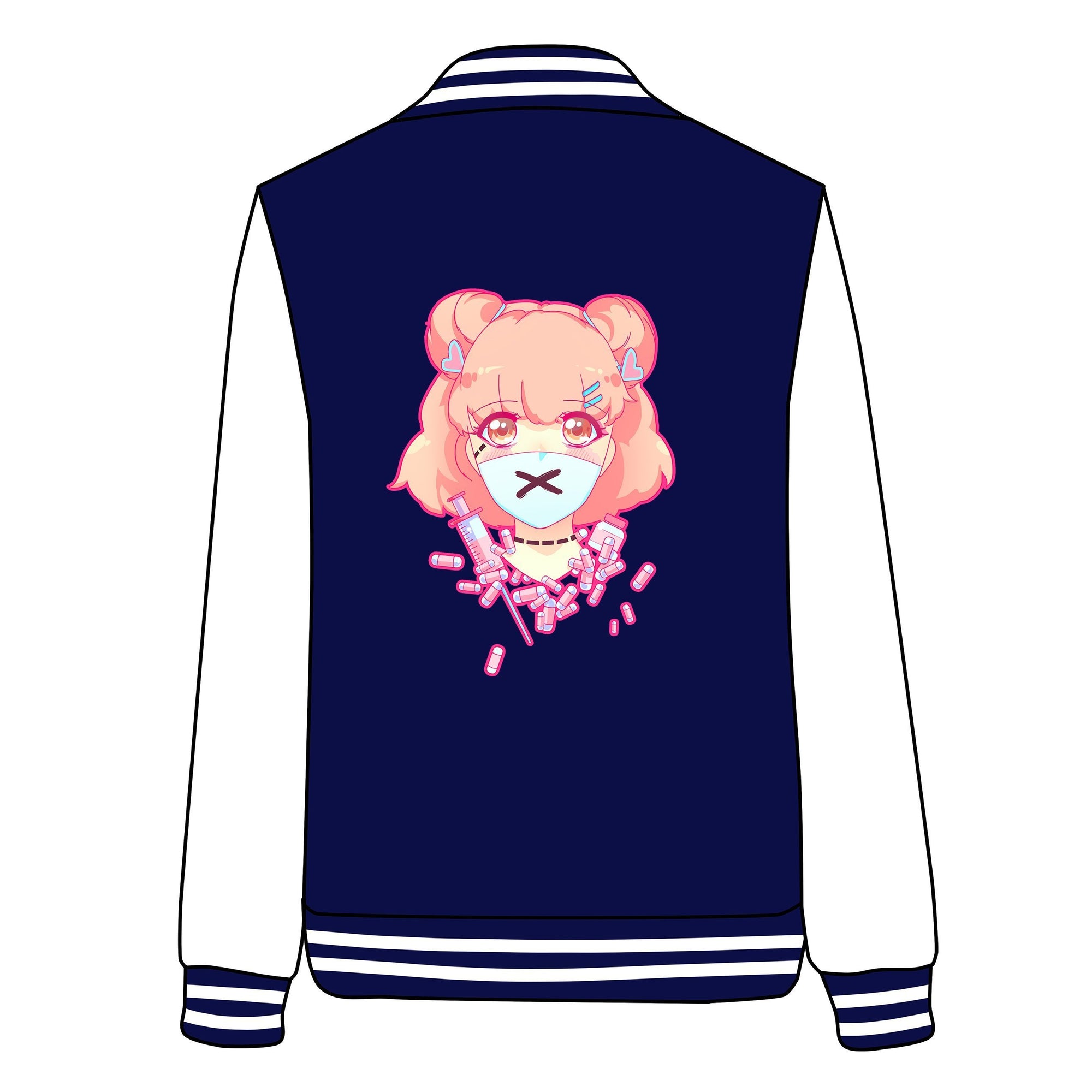 Pastel Menhera Anime Pills Psycho Girl Baseball Jacket SD02740