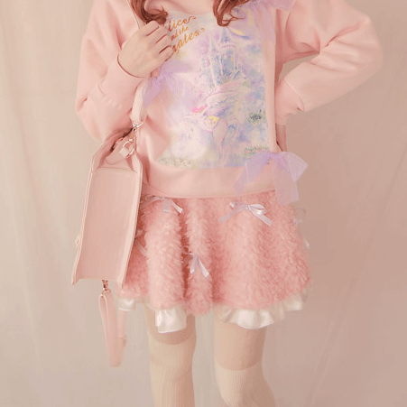 Harajuku Fluffy Ribbon Skirt SD00282