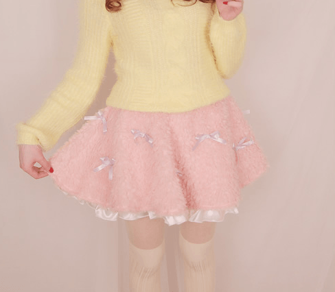 Harajuku Fluffy Ribbon Skirt SD00282