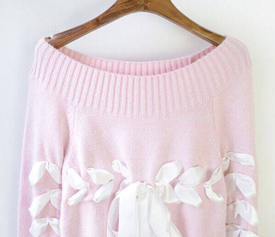 Pastel Ribbon Knitted Sweater SD00295