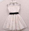 Mesh Sleeveless Bow Dress SD00354