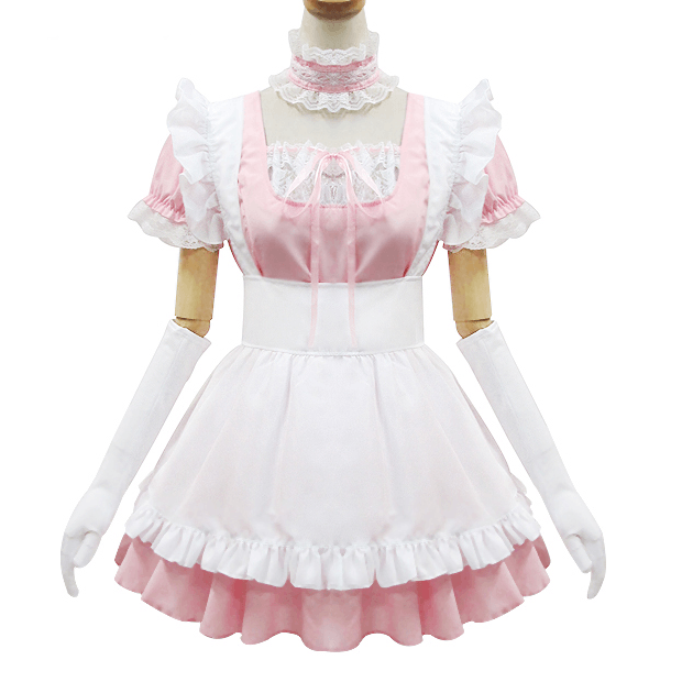 Sweet Lace Ruffle Apron Maid Dress SD00362