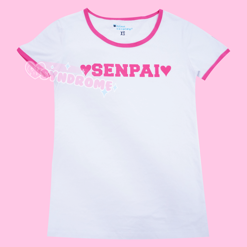 Heart and Senpai Pink and White Tee SD00808