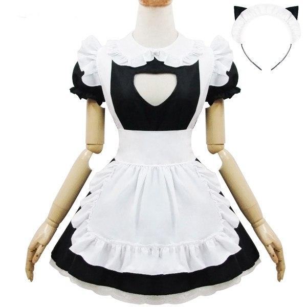 Black and White Open Chest Maid Dress SD00361