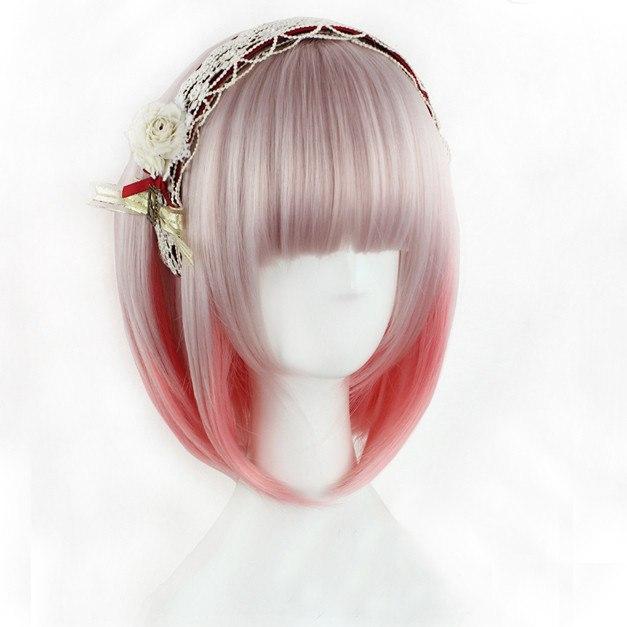 Gradient Light Pink Short Wig SD00262