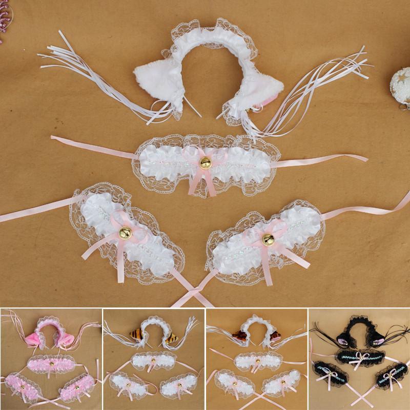 Cute Ruffle Kitty Ears Headband with Tassels SD00041