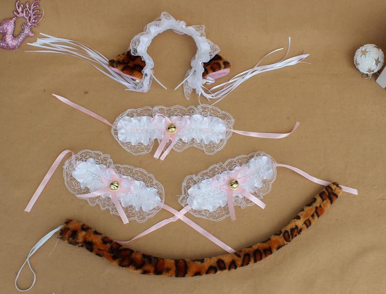 Cute Ruffle Kitty Ears Headband with Tassels SD00041