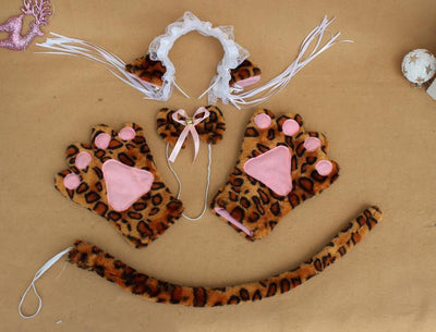 Cute Ruffle Kitty Ears Headband with Tassels SD00041