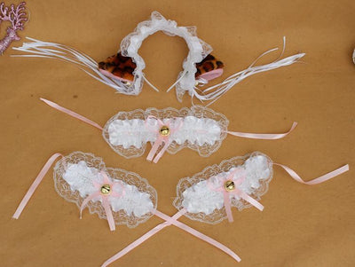 Cute Ruffle Kitty Ears Headband with Tassels SD00041