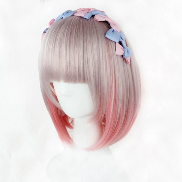 Gradient Light Pink Short Wig SD00262