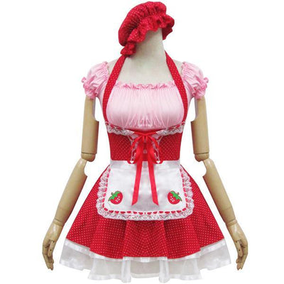 Kawaii Strawberry Maid Costume Dress SD00588