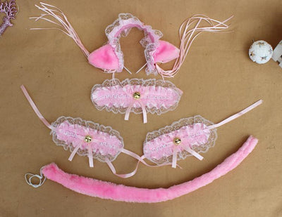 Cute Ruffle Kitty Ears Headband with Tassels SD00041