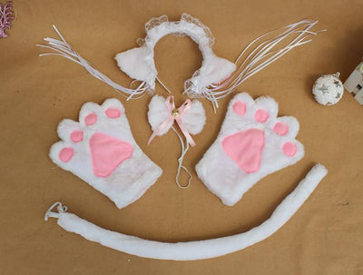 Cute Ruffle Kitty Ears Headband with Tassels SD00041