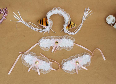 Cute Ruffle Kitty Ears Headband with Tassels SD00041