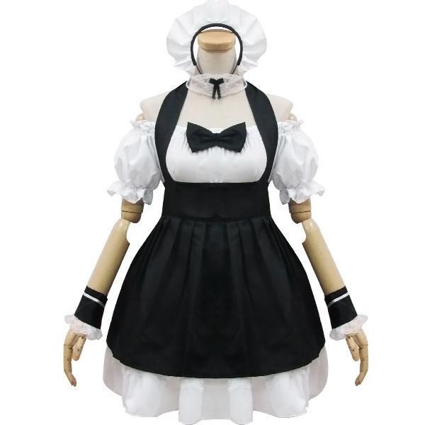 Japanese cute black and white bow tie maid dress SD00875