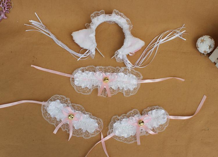 Cute Ruffle Kitty Ears Headband with Tassels SD00041