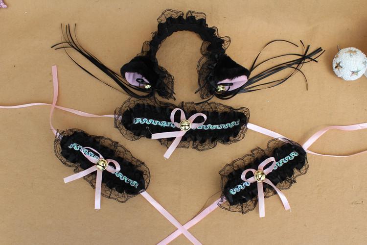 Cute Ruffle Kitty Ears Headband with Tassels SD00041