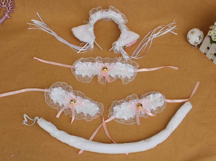 Cute Ruffle Kitty Ears Headband with Tassels SD00041