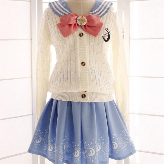 Sailor Moon Woolen Long-Sleeved Cardigan Sweater SD00254