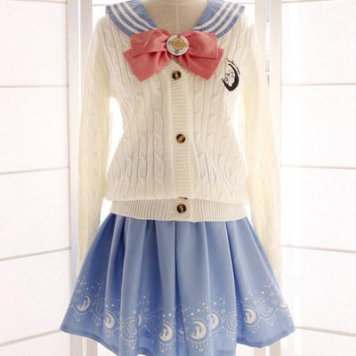 Sailor Moon Woolen Long-Sleeved Cardigan Sweater SD00254