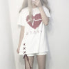 Japanese Harajuku Heart Beat Long T-shirt SD01363