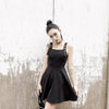 Black/White Heart Buckle Strap Shoulderless Dress SD00592