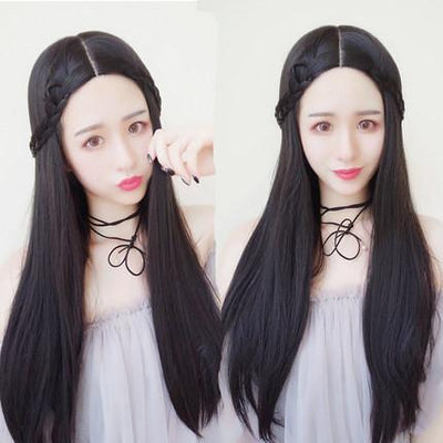 Harajuku Long Straight Black/Brown Wig SD00641