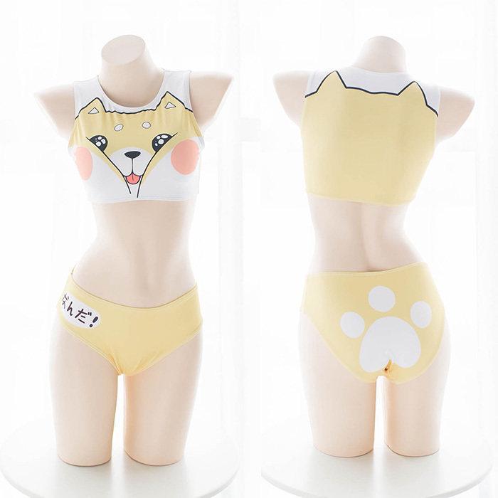 Japanese Summer Inu Shiba Doge Dog Two Piece Swimsuit Swim Suit SD01607