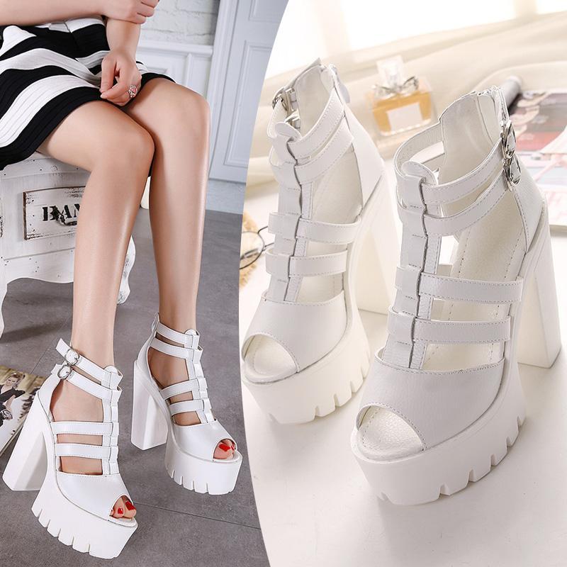 Belt Buckle Thick Bottom High-Heels Shoes SD00140