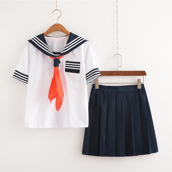 White&Blue School Sailor Uniform SD00396