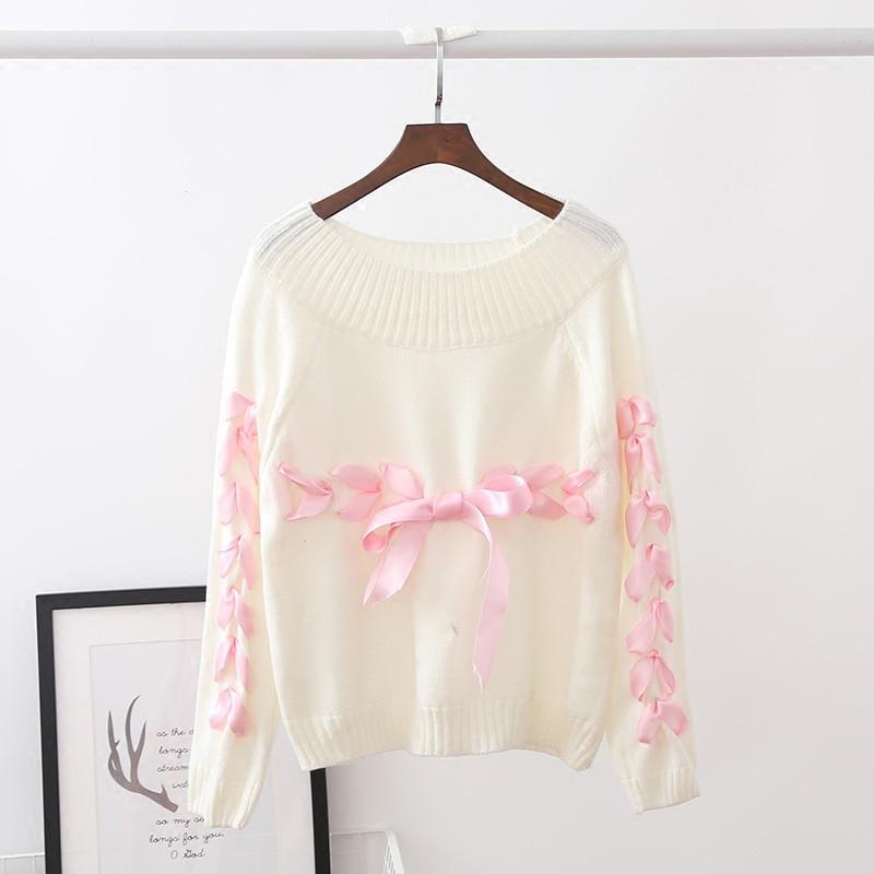 Cute Lase Bow Pullover Sweater SD02034