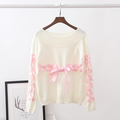 Cute Lase Bow Pullover Sweater SD02034
