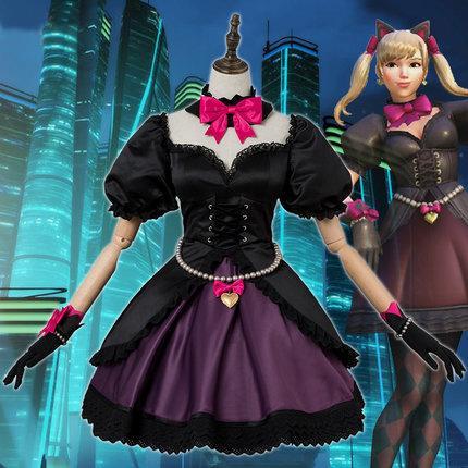 Overwatch Black Cat D.VA DVA Cosplay Dress SD00079