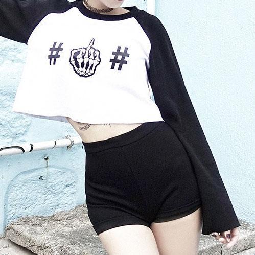 Black Love Heart Pocket High Waist Shorts SD00271