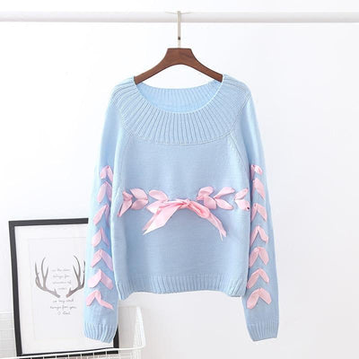 Cute Lase Bow Pullover Sweater SD02034