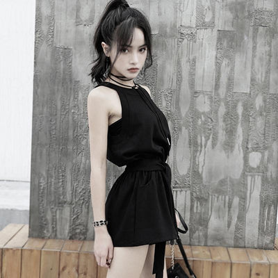 Black Casual Short Jumpsuit SD00251